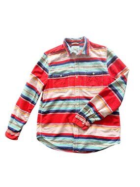 Vintage Alaska 1959 Wilderness Gear XL Striped Cotton Button-Up Shirt Southwest